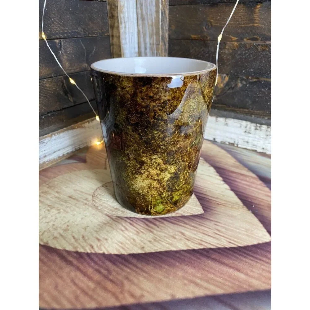 Rustic Woodgrain Camo And Faith Themed Peek A Boo Coffee Tea Cup Mug 4.5X3.5 in